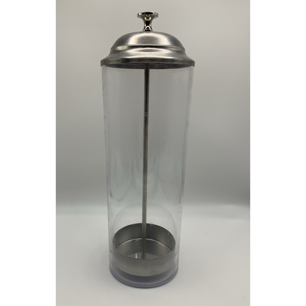 Countertop Straw Holder Dispenser Clear Plastic and Metal